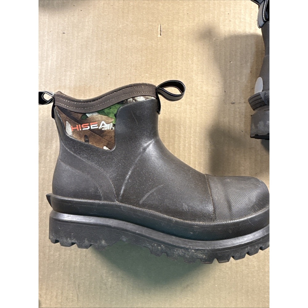 HISEA Men Ankle Chelsea Rain Boots Waterproof Insulated Non-Slip Mud Work Size 7